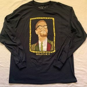 Malcolm X Graphic T Black Long Sleeve XL NWT